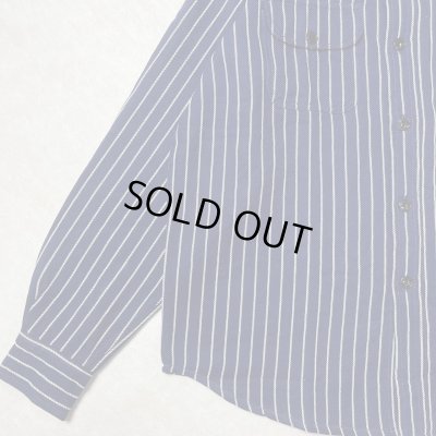 画像4: (再入荷) ALCARZA/HEAVY NELL STRIPE WORK SHIRT  NAVY