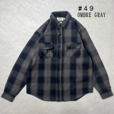 ALCARZA/HEAVY NELL CHECK WORK SHIRT  OMBRE GRAY