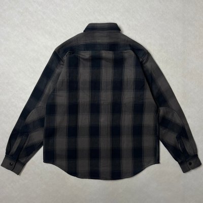 画像2: ALCARZA/HEAVY NELL CHECK WORK SHIRT  OMBRE GRAY