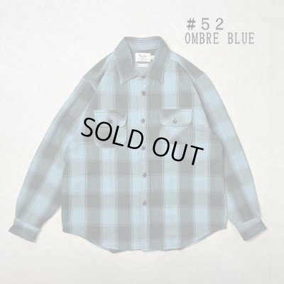 画像1: ALCARZA/HEAVY NELL CHECK WORK SHIRT  OMBRE BLUE