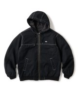 FTC/WASHED CANVAS HOODED JKT  BLACK