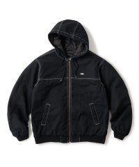 FTC/WASHED CANVAS HOODED JKT  BLACK