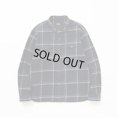 画像1: RATS/COTTON FLANNEL CHECK SHIRT  BLACKxBLUE