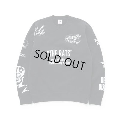 画像1: RATS/CRAZY CREW NECK SWEAT  BLACK
