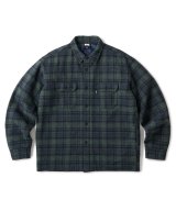 FTC/QUILTED LINED PLAID NEL SHIRT  NAVY