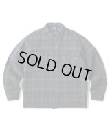 FTC/QUILTED LINED PLAID NEL SHIRT  NAVY