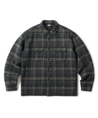 FTC/QUILTED LINED PLAID NEL SHIRT  BLACK