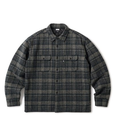 画像1: FTC/QUILTED LINED PLAID NEL SHIRT  BLACK