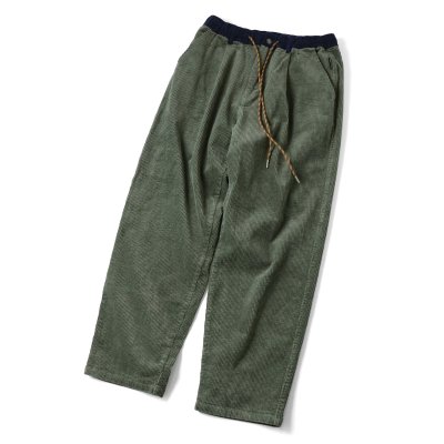 画像1: GYMMASTER/STRETCH CORDUROY TUCK PANT  OLIVE
