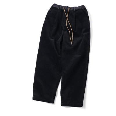 画像1: GYMMASTER/STRETCH CORDUROY TUCK PANT  BLACK