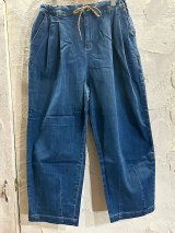 GYMMASTER/STRETCH DENIM TWO TUCK PANT  DEEP BLUE