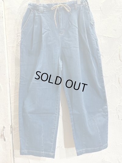 画像1: GYMMASTER/STRETCH DENIM TWO TUCK PANT  DEEP BLUE