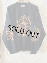 GYMMASTER/JACQUARD KNIT PEACE FLOWER  BLACK