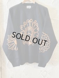 GYMMASTER/JACQUARD KNIT PEACE FLOWER  BLACK