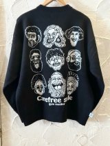 GYMMASTER/JACQUARD KNIT SMILE CREWNECK  BLACK