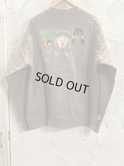 画像1: GYMMASTER/ONE LOVE EMBROIDERY SWEAT  COCOA BROWN
