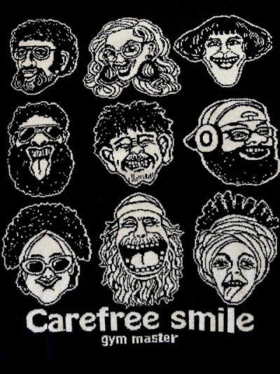 画像3: GYMMASTER/JACQUARD KNIT SMILE CREWNECK  BLACK