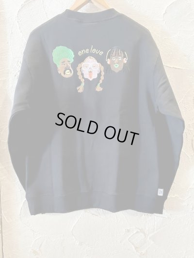 画像1: GYMMASTER/ONE LOVE EMBROIDERY SWEAT  BLACK