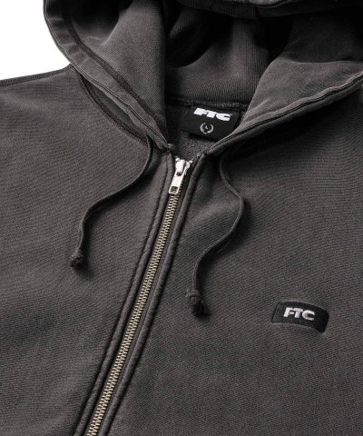 画像2: FTC/PIGMENT DYED BOX LOGO ZIPKUP HOODY  BLACK