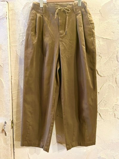 画像1: GYMMASTER/KATSURAGI TWO TUCK PANT  BROWN