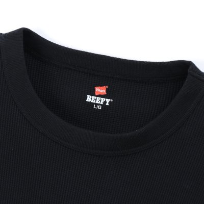 画像3: HANES/BEEFY CREW NECK THERMAL  BLACK