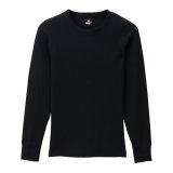 HANES/BEEFY CREW NECK THERMAL  BLACK