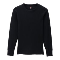 HANES/BEEFY CREW NECK THERMAL  BLACK