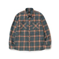 (店頭在庫分) RATS/COTTON LINEN CHECK SHIRT  GREEN