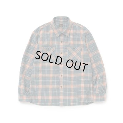 画像1: (店頭在庫分) RATS/COTTON LINEN CHECK SHIRT  GREEN