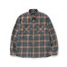 画像1: (店頭在庫分) RATS/COTTON LINEN CHECK SHIRT  GREEN (1)