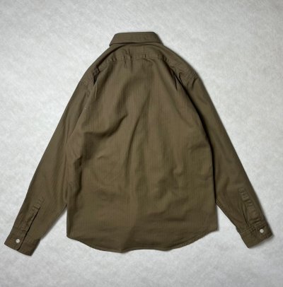 画像2: ALCARZA/HERRING BONE WORK SHIRT  KHAKI