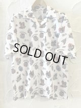 (再入荷) ALCARZA/OPEN SHIRTS TATOO FLASH  OFF WHITE