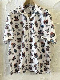 (再入荷) ALCARZA/OPEN SHIRTS TATOO FLASH  OFF WHITE
