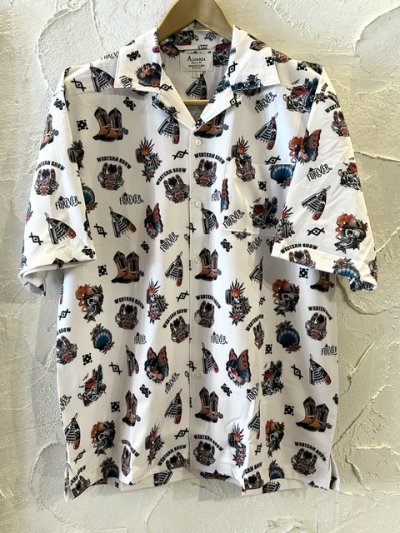 画像1: ALCARZA/OPEN SHIRTS TATOO FLASH  OFF WHITE