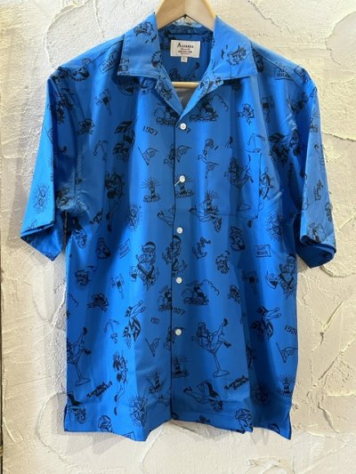 画像1: ALCARZA/OPEN SHIRTS MARINE  BLUE