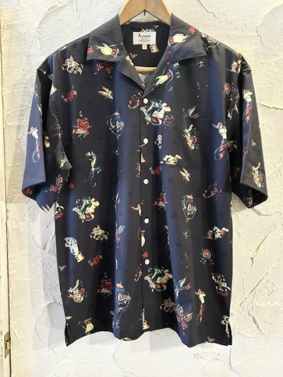 画像1: ALCARZA/OPEN SHIRTS TATOO  CHARCOAL