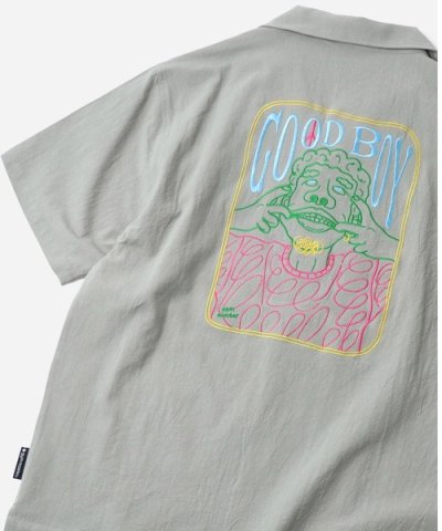 画像1: GYMMASTER/GOOD BOY EMBROIDERY SHIRTS  GRAY