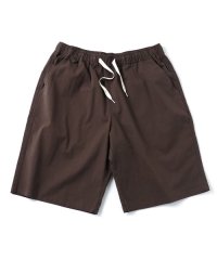 GYMMASTER/STRETCH HERRINGBONE EASY SHORTS  BROWN