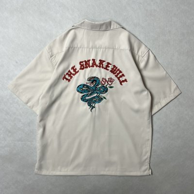 画像1: ALCARZA/BACK EMBROIDERY SHIRT SNAKE  OFF.WHITE