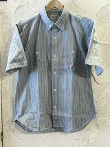 MACBATROS/STRIPEWORK SHIRT SS  BLUE
