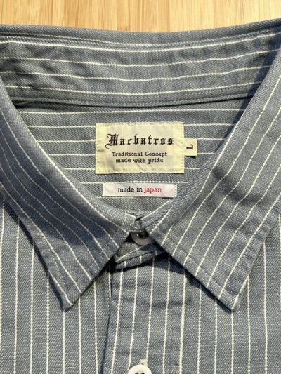 画像5: MACBATROS/STRIPEWORK SHIRT SS  BLUE