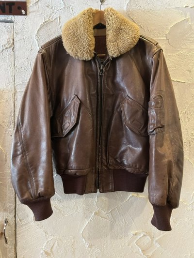 画像3: (USED) GOLDEN BEAR/CWU 45P MODEL LEATHER JKT  BROWN