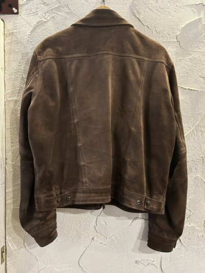 画像2: (USED) VANSON/SUEDE TRUCKER JKT  BROWN