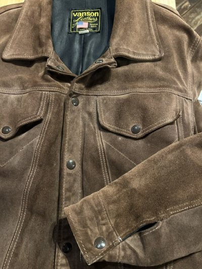 画像4: (USED) VANSON/SUEDE TRUCKER JKT  BROWN