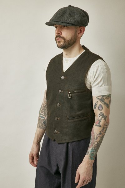 画像3: BELAFOTE/RT BALL CHAIN ZIPPER VEST  DORO BROWN