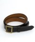 画像1: BELAFOTE/RT LEATHER BELT 25mm BLACKxBRASS  (1)
