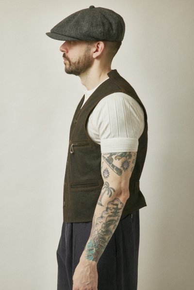 画像4: BELAFOTE/RT BALL CHAIN ZIPPER VEST  DORO BROWN