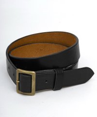 BELAFOTE/RT LEATHER BELT 30mm BLACKxBRASS 
