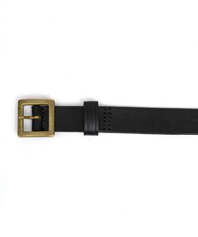画像2: BELAFOTE/RT LEATHER BELT 25mm BLACKxBRASS 