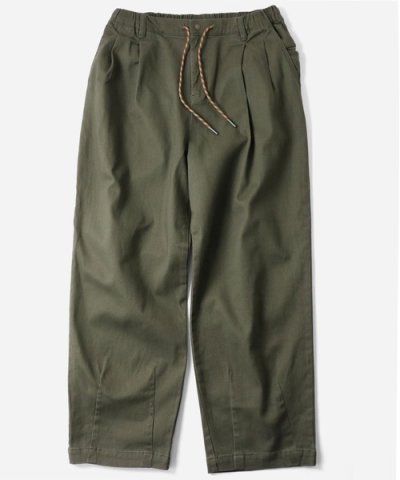 画像1: GYMMASTER/STRETCH TWILL TWO TUCK PANT  OLIVE